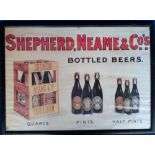 Breweriana, Framed Advertising print for Shepherd, Neame & Co's Bottled Beers illustrated with