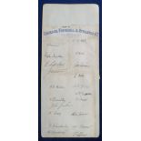 Football autographs, Chelsea FC 1933/34, 20 ink signatures on Chelsea headed notepaper and laid down