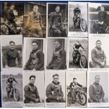 Speedway postcards, a selection of 24 rider portraits, to include Ron Johnson, Frank Clarke, Nobby