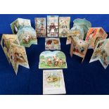 Advertising, Trade Cards, 15 AuBon Marche cards all die cut, some mechanical. Subjects include