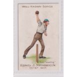 Cigarette card, Newbegin, Well-Known Songs, type card 'Tom Bowling' (Cricket) (gd) (1)