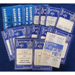 Football programmes, Barrow AFC, collection of 39 home programmes 1957/58 to 1969/70 inc. Chester