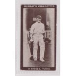 Cigarette card, Murray's, Cricketer Series H (Brown front), type card, W. Rhodes, Yorks (gd) (1)