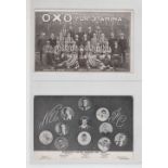 Football postcards, Newcastle United, two printed cards, Squad & Official from 1905/06 season with