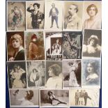 Postcards, Entertainment selection of 50+ cards, the majority Edwardian Actresses also a few