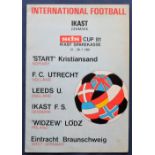 Football programme, programme from pre-season International football tournament played in Ikast