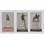 Cigarette cards, Phillips, Statues & Monuments, 3 cards, one brown back 'King Alfred Statue,