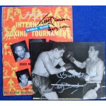 Boxing autographs, Terry Downes, programme from the Downes v Spider Webb bout, 9 December 1958, held