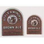 Beer labels, Style & Winch Ltd, Maidstone, 2 arched labels, different sizes, both for Brown Ale, one