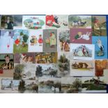 Tony Warr Collection, Postcards, a mixed subject selection of approx. 75 cards with many chromos (