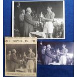 Football, Bury Town v Norwich City, original press photo showing Bury Town captain Gurling receiving