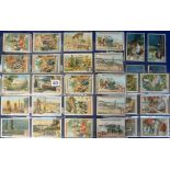 Trade cards, Liebig, a collection of 12 sets, French language issues, S695, S698, S723, S726,