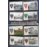 Postcards, a collection of approx. 100 Heraldic cards and 36 illustrated UK scenic cards in album.