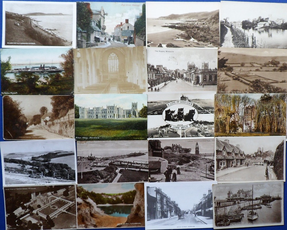Postcards, Dorset, a collection of 100+ cards, RP's and printed, various locations inc. Weymouth,