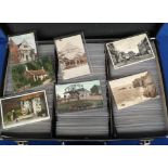 Postcards, a dealer's carrying case containing approx. 1800 UK topographical cards, RP's and