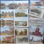 Postcards, a collection of approx. 120 UK subject cards, mostly illustrated scenic views inc.