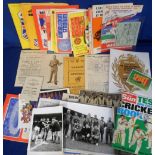 Sport, a varied selection of programmes, tickets, annuals, handbooks, postcards etc, mostly 1950s