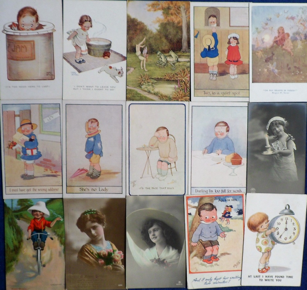 Postcards, a selection of approx. 50 mainly illustrated cards of children and anthropomorphic