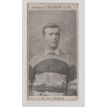 Cigarette card, W.T. Davies, Newport Football Club, type card, 'H.G. Thomas' (slightly grubby,