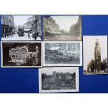 Postcards, Croydon, 6 cards (4 RP's) inc. 3 with trams with one showing Croydon Lifeboat Day