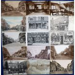 Postcards, Surrey, a good collection of 33 cards of Farnham, all of West St. The majority street