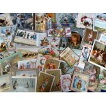 Ephemera, 50+ Victorian Greetings Cards and labels, subjects include Father Christmas, Mr