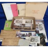 Tony Warr Collection, Postcards, a mixed box of postcard related ephemera and cards including 2
