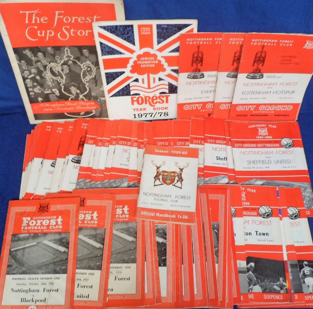 Football programmes, Nottingham Forest, a collection of approx. 60 home programmes, 1957/8 to 1967/