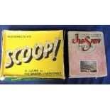 Vintage Games, Waddington's Scoop 1953 and Chad Valley Jig Saw Puzzle Trooping the Colour 1934 (