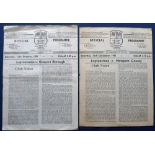 Football programmes, 2 Leytonstone home programmes, both 4-page issues, v Newport Count FAC 1951/52,