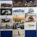 Postcards, Lifeboats, a collection of 13 cards mostly RP's inc. Great Yarmouth Lifeboat Crew (x 2