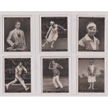 Cigarette cards, Churchman's, Lawn Tennis, 'L' size (set, 12 cards) (gd/vg)