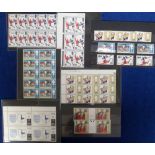 Football, World Cup 1966, stamps, blocks containing 10 x 4d England Winners, 6 x 4d, 10 x 6d, 9 x