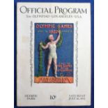 Olympics, Los Angeles 1932, Official programme from the opening ceremony 30 July, 32 pages inc.