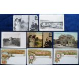 Postcards, Judaica, 8 cards, Touro Synagogue New Orleans, 3 Gruss Aus cards for Bethlehem,