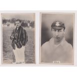 Cigarette cards, Phillips, Cricketers, Premium size (153 x 111mm), Hampshire, 4 cards nos 91c,
