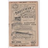 Football programme, Sheffield United v Stoke City, 24 January 1903, Division 1 (gd) (1)