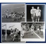 Football autographs, Gordon Banks, 4 b/w photos, each 8 x 10", with original signature on later