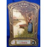 Trade card, Liebig, large, wall hanging, advertising menu holder illustrated by Cassiers showing old