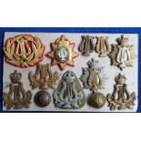 Militaria, 10 Victoria and Kings crown Lyre and Crown cap and collar badges together with 2