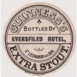 Beer label, small Guinness round label from St Leonard's on Sea, 51mm diameter (gd) (1)