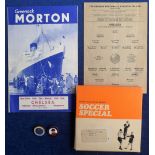 Football, Chelsea selection, 2 scarce enamel lapel badges, 1 illustrated with Chelsea pensioner by