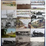 Postcards, Railways, a collection of approx. 40 cards inc. locomotives, RP's and printed, Natal
