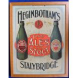 Breweriana, Advertising, Heginbotham's, Stalybridge, Fines Ales & Stouts, a framed wall hanging shop