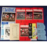 Football programmes & tickets, Arsenal FC 1979/80 ECWC, eight programmes, 4 home games & three