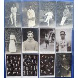 Sport, Postcards, a collection of 12 cards, mostly RP's inc. Tennis, Football, Cricket, Marathon