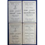 Football programmes, Derby County, 4 home programmes v Swansea 1945/46, FLS (4 pages), v Everton,