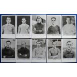 Football photographs, Cardiff City, 10 postcard sized b/w photographs showing portrait images of the