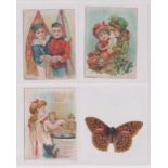 Trade cards, three Bovril advertising cards, 'L' shaped plus a diecut butterfly card (gd) (4)