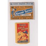 Sweet Cigarette packets, Barratt's 'Gold Rush' paper packet, sold with Sharp's 'Kreemy Toffee'